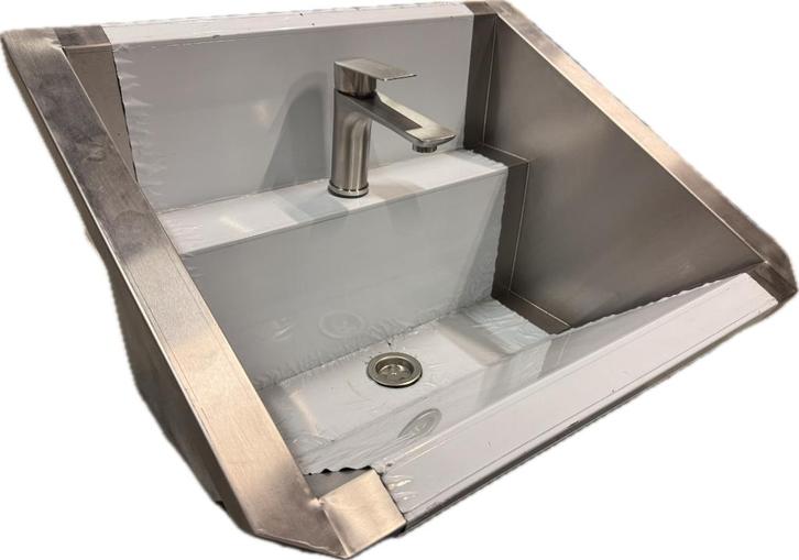 RVS Wastrog/Wasbak Inclusief kraan - 60 cm, Doe-het-zelf en Verbouw, Sanitair, Nieuw, Wastafel, Rvs, Ophalen of Verzenden