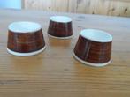 3 eierdopjes - bruin, Huis en Inrichting, Keuken | Servies, Gebruikt, Overige typen, Ophalen of Verzenden, Overige stijlen