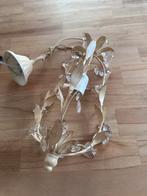 Brocante Kroonluchter met Bloem Ornamenten, Ophalen of Verzenden, Gebruikt, Metaal