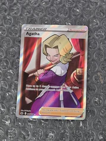 Full Art Trainer Agatha 186/198 Chilling Reign Sword & Shiel beschikbaar voor biedingen