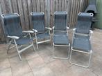 4 standenstoelen + 2 voetensteunen + 2 gepolsterde kussens, Ophalen, Gebruikt, Campingstoel