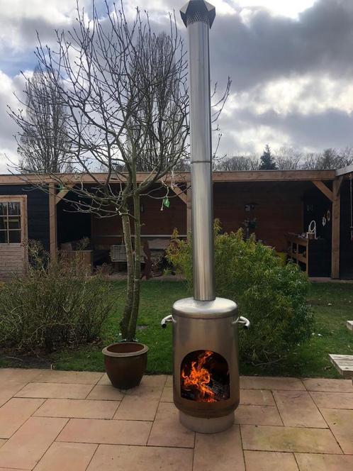 Tuinhaard terrasverwarmer tuinkachel buitenhaard rvs kachel, Tuin en Terras, Terrasverwarmers, Nieuw, Vloer, Ophalen of Verzenden