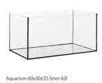 Volglas Aquarium 60x30x35 cm, Ophalen, Nieuw, Leeg aquarium, Nvt