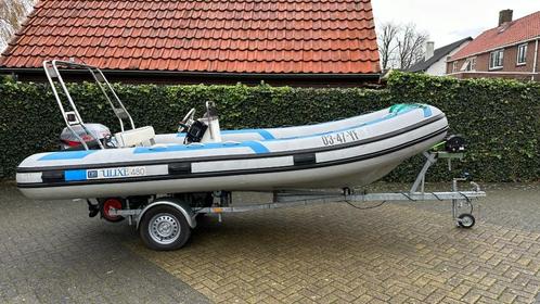 Zodiac 480 met 25 pk 4 takt Mariner incl trailer, Watersport en Boten, Rubberboten, Gebruikt, Overige merken, Overige materialen