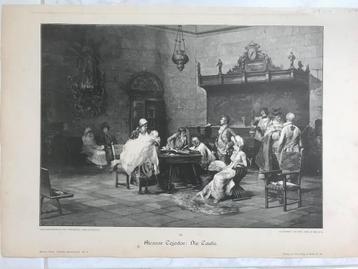 Alcázar Tejedor: Die Taufe, 1895, or. gravure, 32x22cm. Mooi beschikbaar voor biedingen