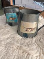 Zinken Kannetjes met Koeienprint - Woondecoratie Landeli, Ophalen of Verzenden