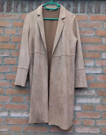 Beige faux suède minimalistische 3/4 jas Zara Maat S / 36 beschikbaar voor biedingen