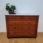 Antieke vintage ladekast dressoir commode met marmer blad 5, Valkenswaard, Gebruikt, Info@flashbackfurniture.nl, Eikenhout