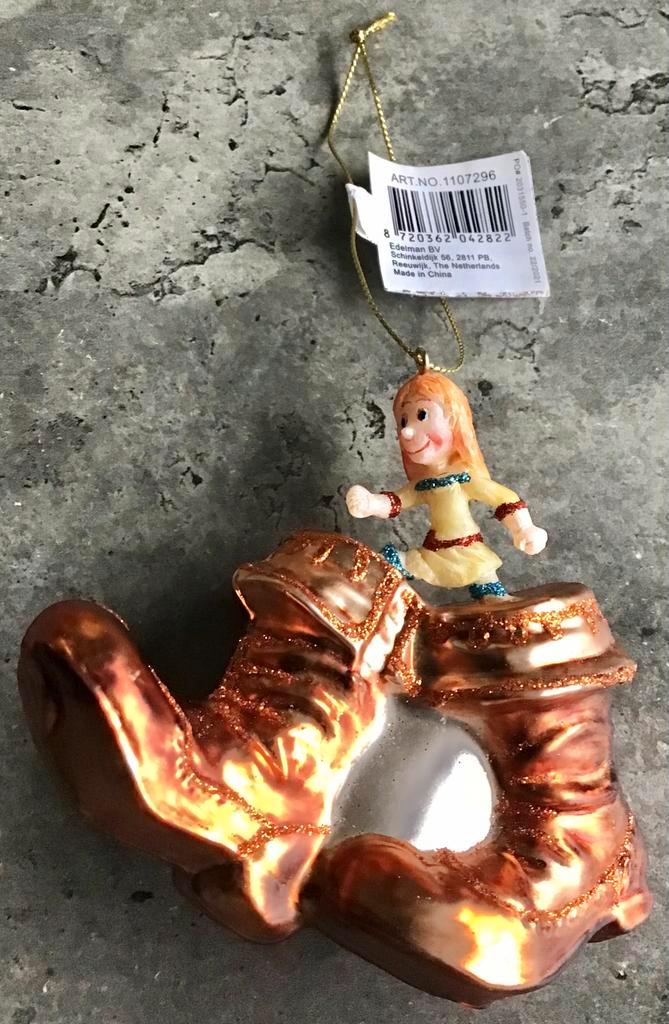 EFTELING GLAZEN KLEIN DUIMPJE KERST ORNAMENT / KERSTBAL, Diversen, Kerst, Nieuw, Ophalen of Verzenden