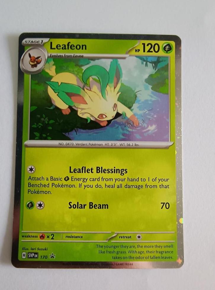Leafeon SVP170, Hobby en Vrije tijd, Verzamelkaartspellen | Pokémon, Zo goed als nieuw, Losse kaart, Ophalen of Verzenden