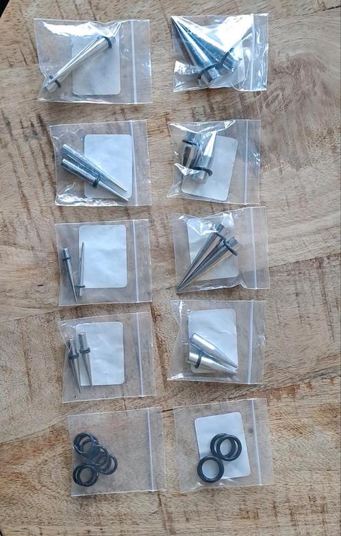 Set stretchers van chirurgisch staal., Sieraden, Tassen en Uiterlijk, Piercings, Zo goed als nieuw, Oor- of Traguspiercing, Staal