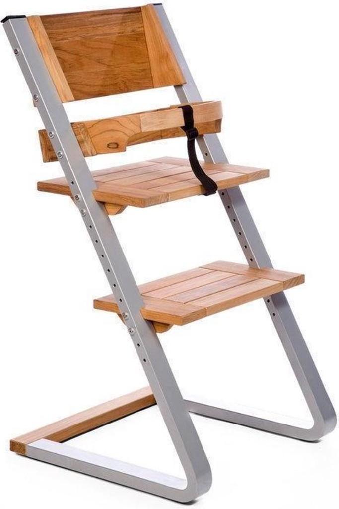 Childwood kinderstoel (teak & aluminium), Kinderen en Baby's, Kinderstoelen, Gebruikt, Overige typen, Ophalen