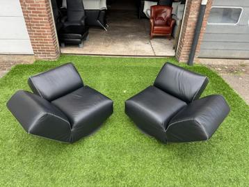 Leolux Rising Dunes fauteuils zwart design relax stoelen beschikbaar voor biedingen