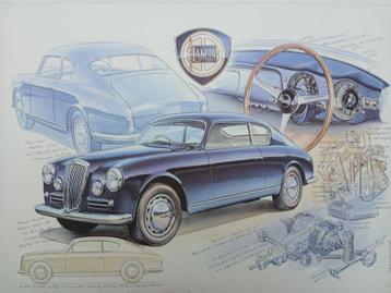 Lancia Aurelia Aquarell prent 44 x 32 cm beschikbaar voor biedingen