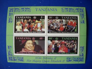 Tanzania 1 blokje Kon. Elizabeth II 1987 beschikbaar voor biedingen