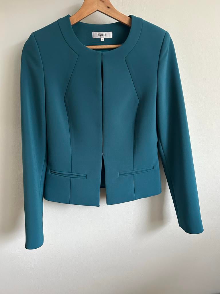 Lynde petrol blazer/ jasje - Maat 36, Overige kleuren, Ophalen of Verzenden, Zo goed als nieuw, Jasje