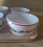 KERST KITCHEN GOODS AND MORE 4 WITTE SCHAALTJES MET HULST, Verzenden, Nieuw, Schaal of Schalen, Overige stijlen