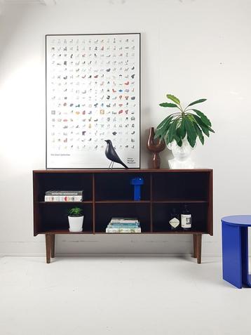 vintage palissander dressoir | open kast Deens donker hout beschikbaar voor biedingen