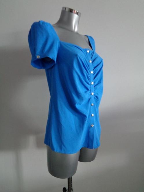Monique Collignon short sleeve blouse, duurzaam 36 + 38, Kleding | Dames, Blouses en Tunieken, Nieuw, Blauw, Ophalen of Verzenden