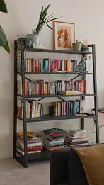 Boekenkast - zwart staal - industrieel, Huis en Inrichting, Kasten | Boekenkasten, Ophalen, 50 tot 100 cm, Zo goed als nieuw, 150 tot 200 cm