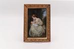 Miniatuurportretje Jonge vrouw met kind 19e eeuw, Ophalen of Verzenden