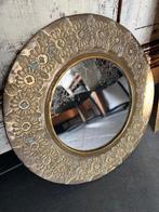 Oosterse messing vintage spiegel handwerk, Huis en Inrichting, Woonaccessoires | Spiegels, Gebruikt, Rond, Ophalen of Verzenden