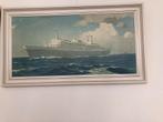 Repicla ss Rotterdam, Mooie lijst, prima staat.50x90 cm, Antiek en Kunst, Kunst | Schilderijen | Klassiek, Ophalen of Verzenden