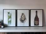 3 prints A2 in zwarte lijst van We Love Prints - als nieuw, Minder dan 50 cm, 50 tot 75 cm, Ophalen of Verzenden, Print