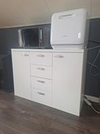 Witte kast met lades en deuren, Ophalen, Gebruikt, 25 tot 50 cm