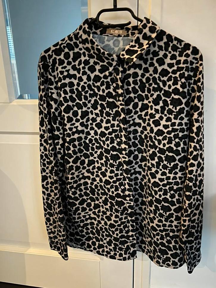 C&S PARIS. Dames blouse zgan maat S = 36 zwart groen wit, Kleding | Dames, Blouses en Tunieken, Zo goed als nieuw, Maat 36 (S)