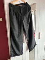 Wijde pantalon met krijtstreep, maat L, Ophalen of Verzenden, Zo goed als nieuw, Zwart, Lang
