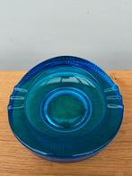 Blauwe Glazen Asbak, Ophalen of Verzenden