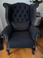 Mooie zwart fauteuil stoel meubel, Huis en Inrichting, Fauteuils, Ophalen, Gebruikt, Stof, 75 tot 100 cm