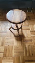 Vintage houten bijzettafel rond, Ophalen, Minder dan 45 cm, Minder dan 55 cm, Gebruikt