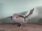 Grijze draaibare leren relax fauteuil / relax stoel, Huis en Inrichting, Fauteuils, Ophalen, Nvt, Nvt, Nvt