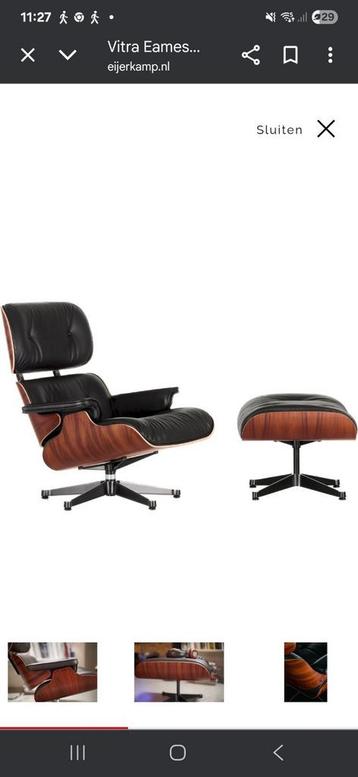 Eames fauteuil met voetenbank beschikbaar voor biedingen