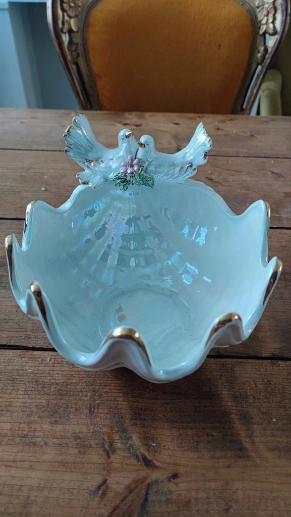 Vintage Schaaltje met Vogels, Huis en Inrichting, Woonaccessoires | Schalen en Manden, Gebruikt, Schaal, Overige vormen, Porselein of Keramiek