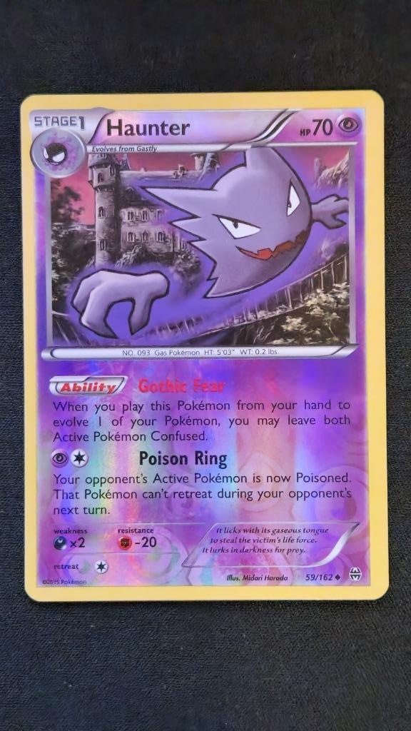 Haunter Reverse holo (BKT 59/162) Pokémon kaart, Hobby en Vrije tijd, Verzamelkaartspellen | Pokémon, Zo goed als nieuw, Losse kaart