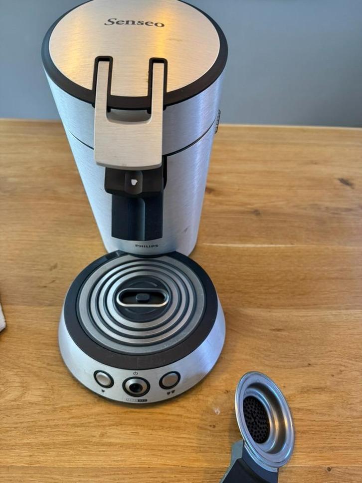 senseo geborsteld RVS, Witgoed en Apparatuur, Koffiezetapparaten, Gebruikt, Koffiepads en cups, Koffiemachine, 2 tot 4 kopjes