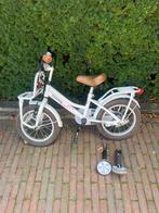 Cooper Kinderfiets wit 14 inch met of zonder zijwieltjes, Ophalen of Verzenden, Gebruikt, 14 inch of minder, Handrem