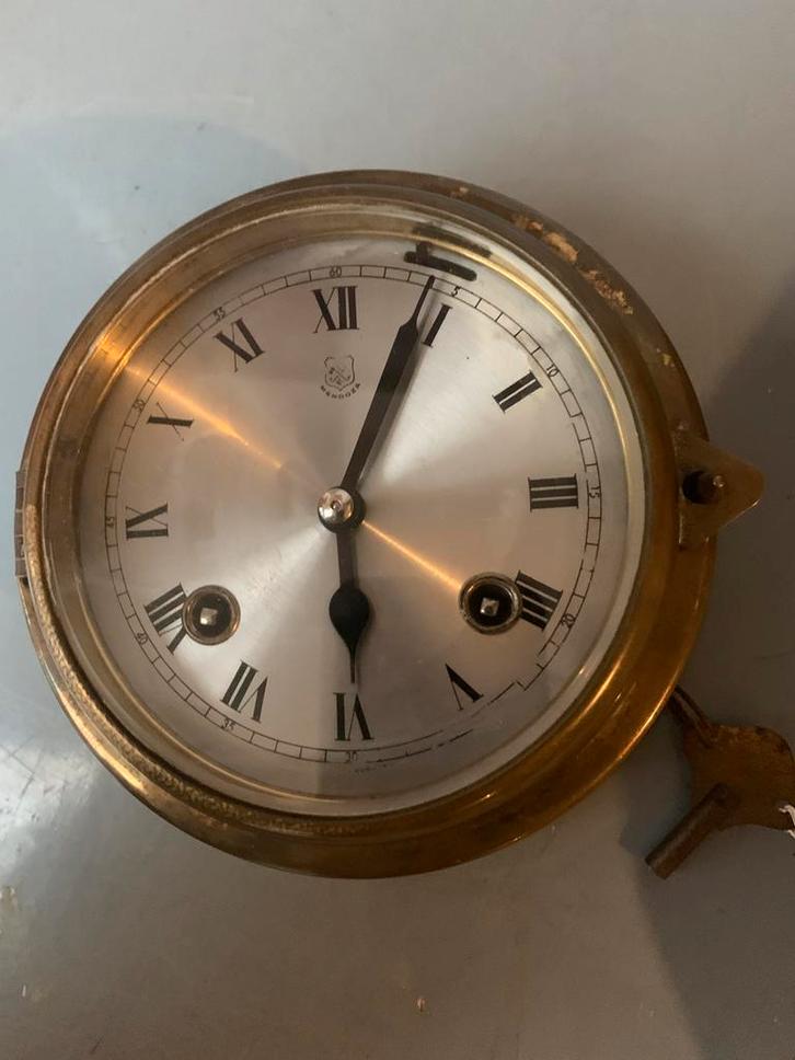 Antieke Mendoza Scheepsklok - 15cm, Antiek en Kunst, Antiek | Klokken, Ophalen of Verzenden