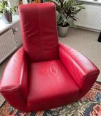 Leolux fauteuil van rood leer, Huis en Inrichting, Fauteuils, Ophalen, Gebruikt, 100 tot 125 cm, Designe