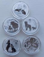 Zilveren 1/2 oz Lunar 3 munten, Postzegels en Munten, Munten | Oceanië, Ophalen of Verzenden, Losse munt, Zilver
