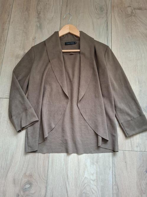 Costes - drape blazer / jasje / vestje - maat S, Kleding | Dames, Jasjes, Kostuums en Pakken, Zo goed als nieuw, Groen, Ophalen of Verzenden