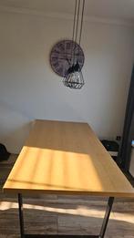 Houten eettafel met metalen poten, Huis en Inrichting, Tafels | Eettafels, Ophalen, 100 tot 150 cm, Zo goed als nieuw, 150 tot 200 cm