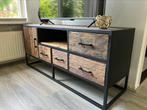 Industrieel TV-meubel - sleeper wood & metaal, Ophalen, 100 tot 150 cm, Zo goed als nieuw, Minder dan 100 cm