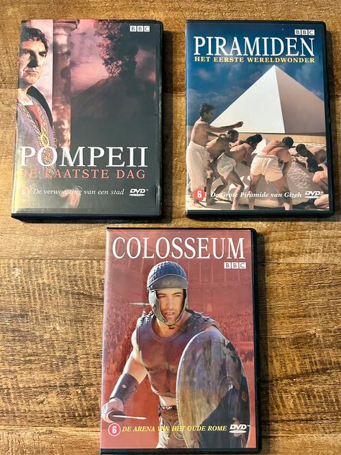 DVD’s Pompeii, Piramiden en Colosseum - BBC, Cd's en Dvd's, Dvd's | Documentaire en Educatief, Zo goed als nieuw, Politiek of Geschiedenis