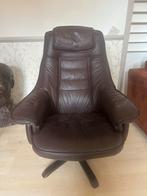 Leren relaxstoel met draaivoet, gebruikt, maar comfortabel, Ophalen, Gebruikt, 75 tot 100 cm, Leer