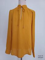 Okergele Blouse - Maat 34 met strik in de hals, Ophalen of Verzenden