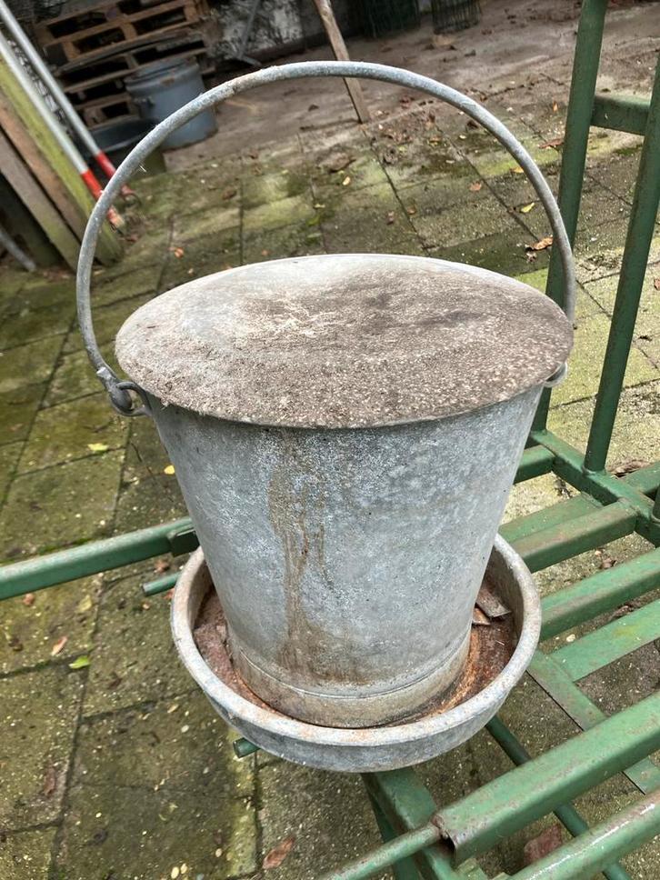 Antieke automatische Kippen Drinkemmer - 35cm, Tuin en Terras, Vogelhuisjes en Vogelbaden, Gebruikt, Ophalen of Verzenden